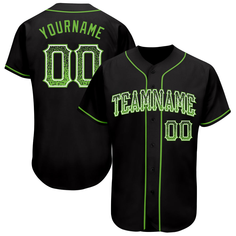 Custom Name Number Personalized Baseball Jersey Black Neon Green White Authentic Drift Fashion Personalized Black Neon Green-White