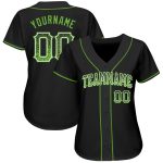 Custom Name Number Personalized Baseball Jersey Black Neon Green White Authentic Drift Fashion Personalized Black Neon Green-White