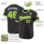 Custom Black Neon Green White Baseball Jersey with Personalized Name and Number - Authentic Throwback Style Personalized