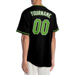 Personalized Neon Green White Baseball Jersey - Custom Black Jersey for Sports 2 Personalized Black Neon Green-White Baseball