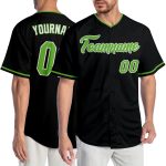 Personalized Neon Green White Baseball Jersey - Custom Black Jersey for Sports 2 Personalized Black Neon Green-White Baseball