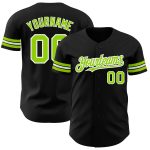 Personalized Neon Green and White Baseball Jersey 23 - Custom Black Jersey for Sports Fans Personalized Black Neon Green-White
