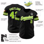 Personalized Neon Green and White Baseball Jersey 23 - Custom Black Jersey for Sports Fans Personalized Black Neon Green-White