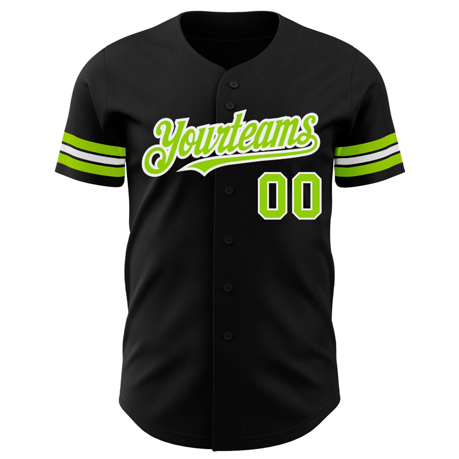 Personalized Neon Green and White Baseball Jersey 23 - Custom Black Jersey for Sports Fans Personalized Black Neon Green-White - Image 2