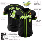 Personalized Neon Green and White Baseball Jersey - Custom Black Jersey Size 6 Personalized Black Neon Green-White Baseball