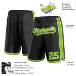 Personalized Basketball Shorts in Black Neon Green and White for Men Personalized Black Neon Green-White Basketball Shorts
