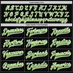 Personalized Bomber Jacket Black Neon Green White Full-Snap Varsity Letterman Personalized Black Neon Green-White Bomber