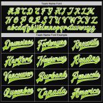 Personalized Varsity Letterman Jacket - Black Neon Green-White Full-Snap Two Tone Bomber Personalized Black Neon Green-White