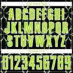 Personalized Neon Green Black Damask Sublimation Soccer Jersey Uniform Personalized Black Neon Green-White Damask Sublimation