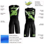 Personalized Basketball Jersey with Black Neon Green Diagonal Lines, Round Neck, Sublimation Design - Custom Sportswear Personalized