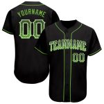 Personalized Black Neon Green White Drift Baseball Jersey for Fashion Enthusiasts Personalized Black Neon Green-White Drift