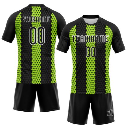 Custom Name Number Volleyball Uniform Jersey - Personalized Black Green White Geometric Shape Sublimation Team Gear Personalized