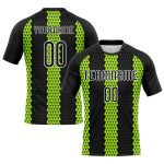 Custom Name Number Volleyball Uniform Jersey - Personalized Black Green White Geometric Shape Sublimation Team Gear Personalized