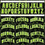Custom Black Neon Green White Basketball Jersey with Geometric Shapes - Personalized Team Name and Number, Authentic City Edition