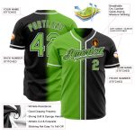 Personalized Black Neon Green White Gradient Baseball Jersey Fashion Personalized Black Neon Green-White Gradient Fashion
