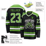 Personalized Hockey Jersey Black Neon Green-White Design, Customizable 2 Personalized Black Neon Green-White Hockey Jersey