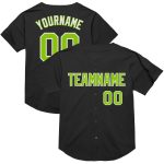 Personalized Black Neon Green White Baseball Jersey Authentic Mesh Throwback Personalized Black Neon Green-White Mesh Authentic