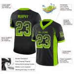 Personalized Black Neon Green White Football Jersey for Drift Fashion Style Personalized Black Neon Green-White Mesh Drift