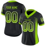 Personalized Black Neon Green White Football Jersey for Drift Fashion Style Personalized Black Neon Green-White Mesh Drift