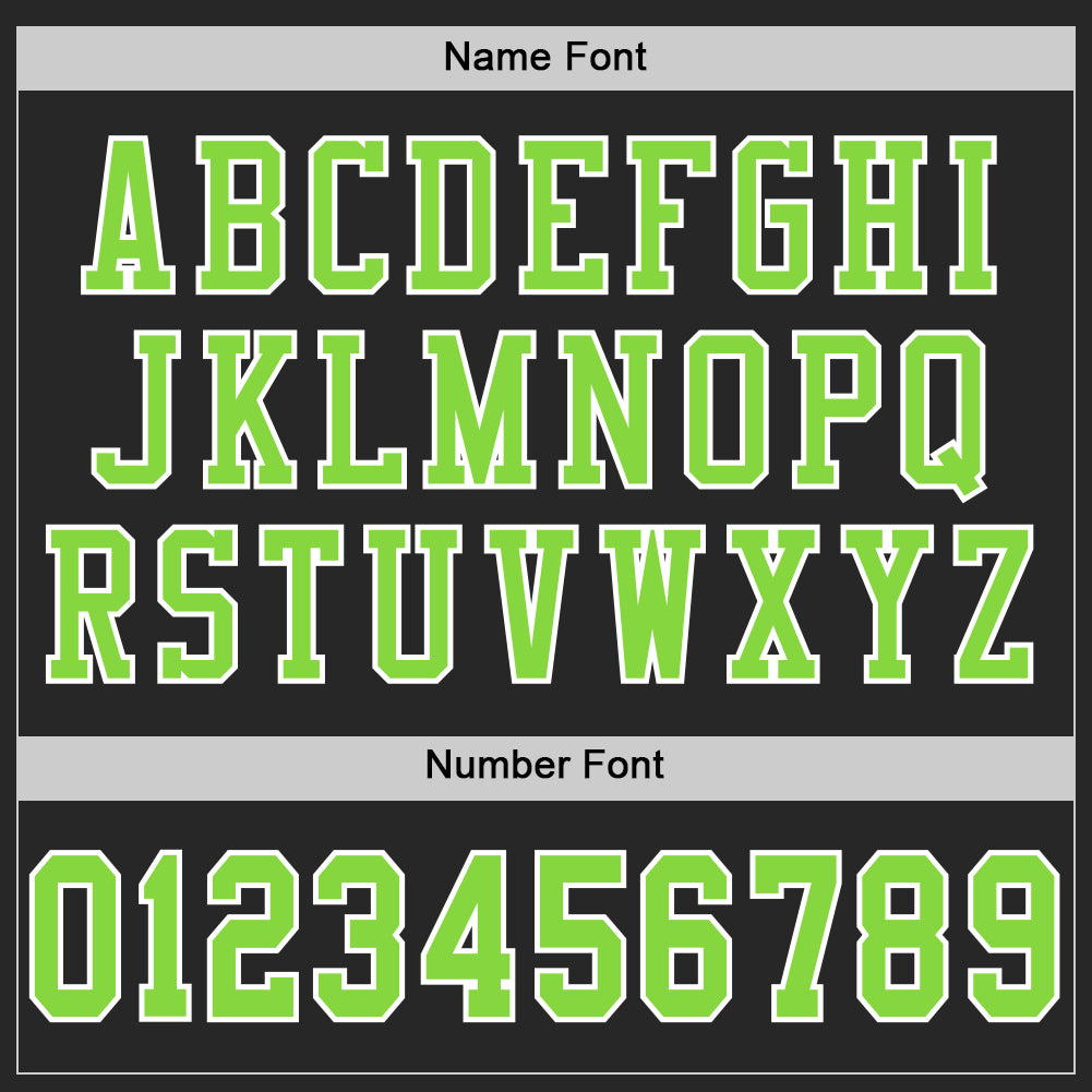 Personalized Black Neon Green White Football Jersey - Custom Mesh Jersey 2 Personalized Black Neon Green-White Mesh Football - Image 4