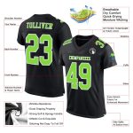 Personalized Black Neon Green White Football Jersey - Custom Mesh Jersey 2 Personalized Black Neon Green-White Mesh Football