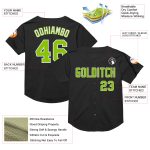 Personalized Black Neon Green White Throwback Baseball Jersey - Custom Name 2 Personalized Black Neon Green-White Mesh Throwback