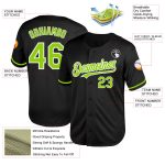 Custom Black Neon Green White Mesh Baseball Jersey for Throwback Style Personalized Black Neon Green-White Mesh Throwback