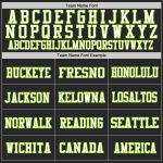 Personalized Black Neon Green White Throwback Football Jersey Mesh Design Personalized Black Neon Green-White Mesh Throwback