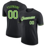 Custom Black Neon Green White Performance T-Shirt for Men and Women Personalized Black Neon Green-White Performance T-Shirt