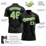 Personalized Performance Golf Polo Shirt - Black Neon Green-White Design Personalized Black Neon Green-White Performance
