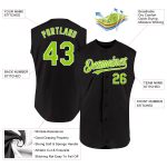 Personalized Neon Green White Black Baseball Jersey Sleeveless for Men Personalized Black Neon Green-White Sleeveless Baseball
