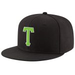 Custom Team Name Number Snapback Hat - Personalized Black Neon Green White Stitched Adjustable Cap Personalized Black Neon