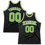 Personalized Black Neon Green Throwback Basketball Jersey for Men Sports Apparel Personalized Black Neon Green-White Throwback