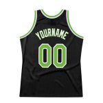 Custom Black Neon Green White Throwback Basketball Jersey - Personalized Sports Wear Personalized Black Neon Green-White