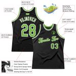 Custom Black Neon Green White Throwback Basketball Jersey - Personalized Sports Wear Personalized Black Neon Green-White