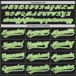 Personalized Neon Green and White Two-Button Softball Jersey for Unisex, Black Design Personalized Black Neon Green-White