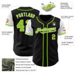 Personalized Black Neon Green White Two Tone Baseball Jersey for Men and Women Personalized Black Neon Green-White Two Tone