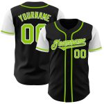 Personalized Black Neon Green White Two Tone Baseball Jersey for Men and Women Personalized Black Neon Green-White Two Tone