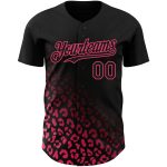 Personalized Black Neon Pink 3D Leopard Print Baseball Jersey for Fashion Lovers Personalized Black Neon Pink 3D Leopard