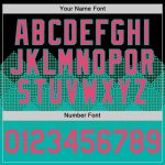 Personalized 3D Gradient Black Neon Pink-Aqua Square Shapes Baseball Jersey Personalized Black Neon Pink-Aqua 3D Gradient