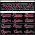 Personalized Hockey Lace Neck Jersey in Black Neon Pink Aqua - Custom Sports Apparel Personalized Black Neon Pink-Aqua Hockey