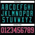 Personalized Hockey Lace Neck Jersey in Black Neon Pink Aqua - Custom Sports Apparel Personalized Black Neon Pink-Aqua Hockey