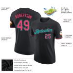 Personalized Performance T-Shirt in Black, Neon Pink, Aqua - Custom Activewear for Men and Women Personalized Black Neon
