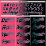 Personalized Neon Pink Teal Black Gradient Varsity Letterman Bomber Jacket Full-Snap Fashion Jacket Personalized Black Neon