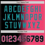 Personalized Neon Pink Teal Black Gradient Varsity Letterman Bomber Jacket Full-Snap Fashion Jacket Personalized Black Neon