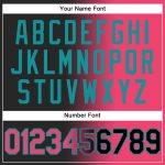 Personalized Black Neon Pink Teal Gradient Baseball Jersey - Custom Fashion Design Personalized Black Neon Pink-Teal Gradient