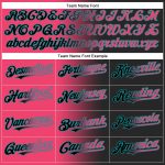 Personalized Softball Jersey in Black Neon Pink-Teal Gradient, Unisex Two-Button Design, Customize Your Style Personalized