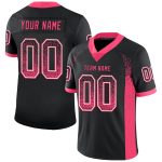 Personalized Neon Black Pink White Drift Fashion Football Jersey Mesh Personalized Black Neon Pink-White Mesh Drift Fashion