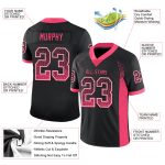 Personalized Neon Black Pink White Drift Fashion Football Jersey Mesh Personalized Black Neon Pink-White Mesh Drift Fashion