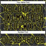 Personalized 3D Abstract Black Yellow Unisex Softball Jersey - Two-Button Design Personalized Black Neon Yellow 3D Abstract